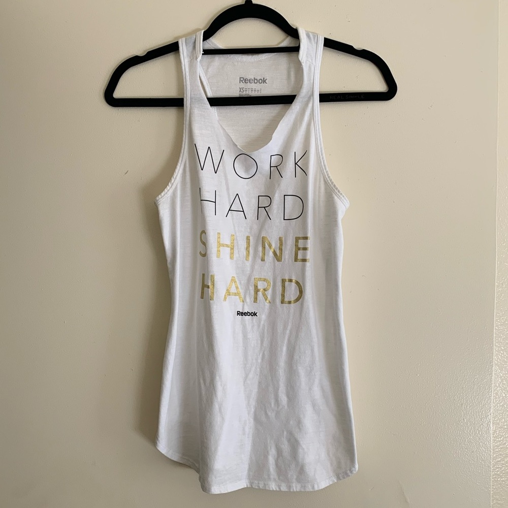 White Reebok Workout Tank